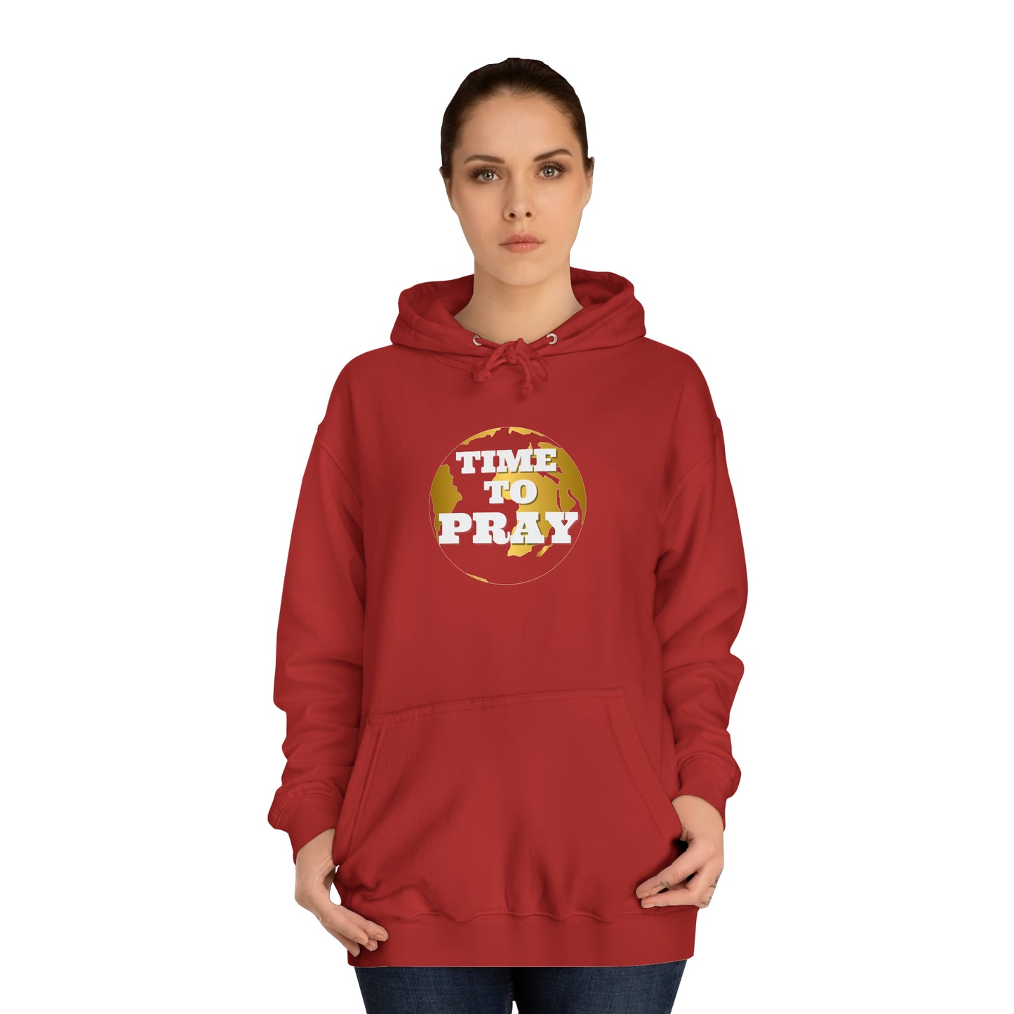 Unisex College Hoodie Time to Pray for Peace Design