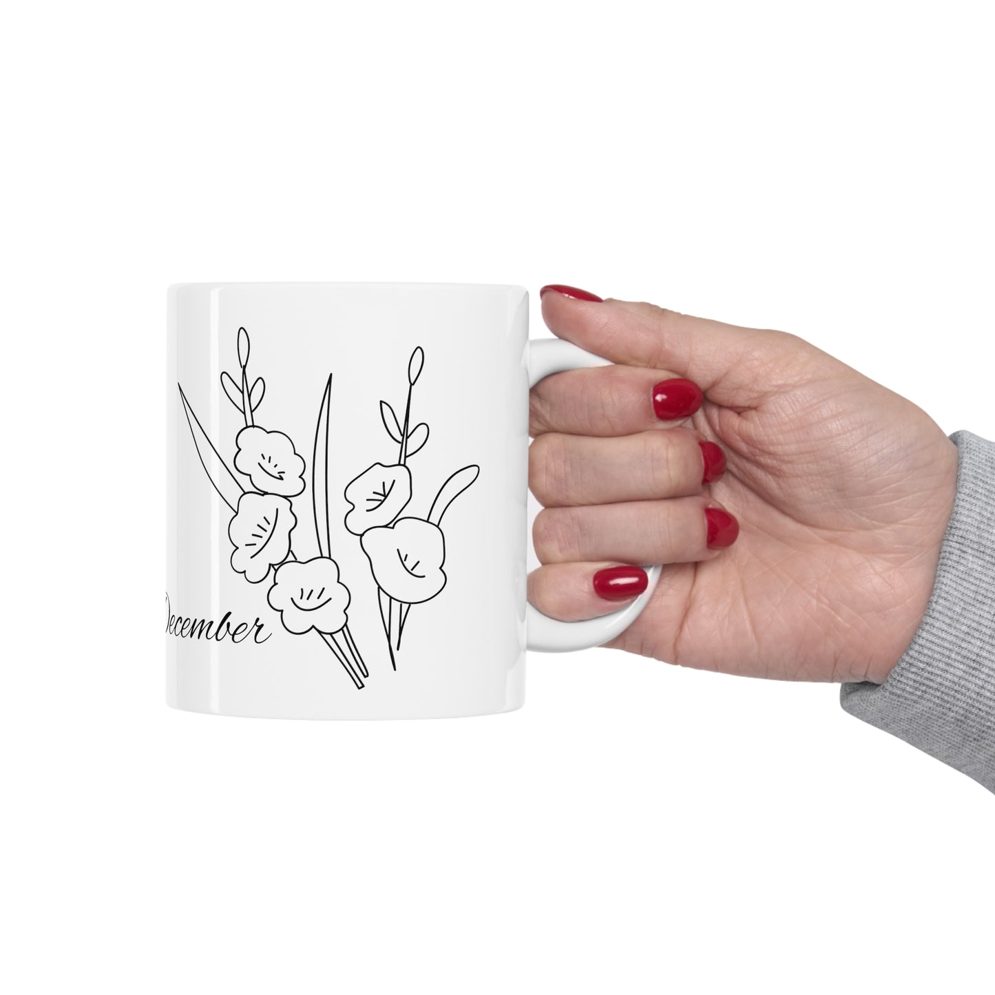 December Birth Month Flower Ceramic Coffee Mug