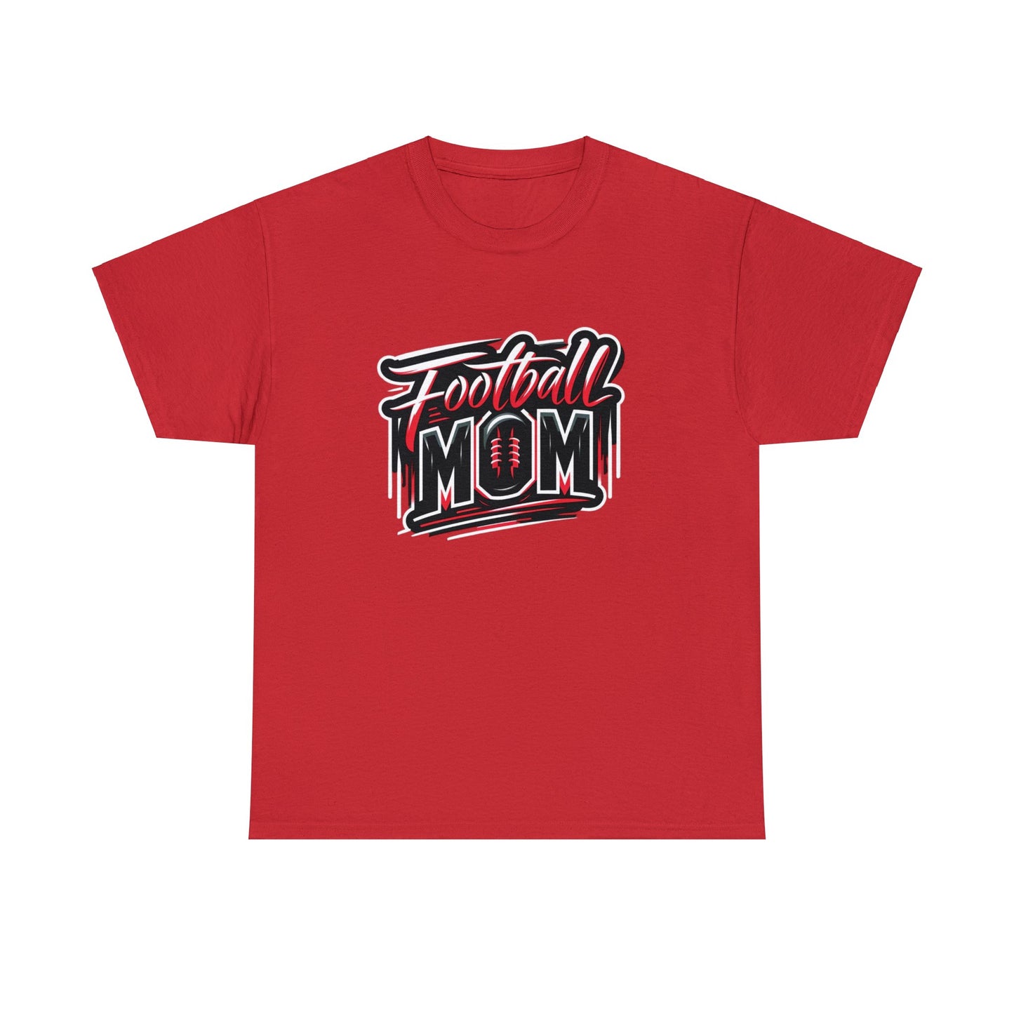 Football Mom Red and Black Design Unisex Heavy Cotton Tee