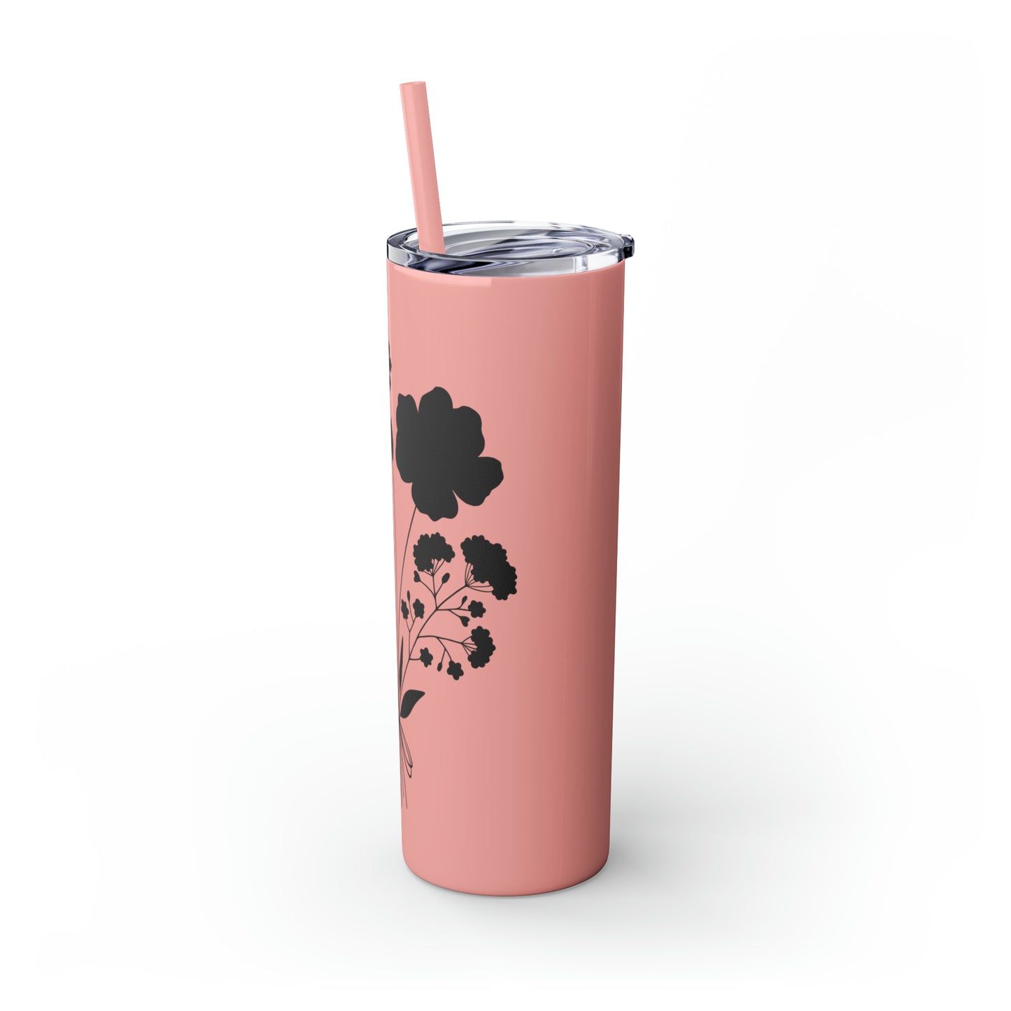 Skinny Tumbler with Straw, 20oz - Flower Bunch