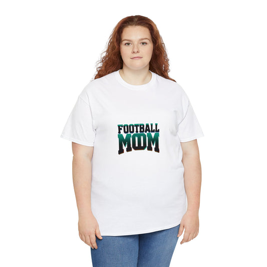 Football Mom Black and Green Design Unisex Heavy Cotton Tee