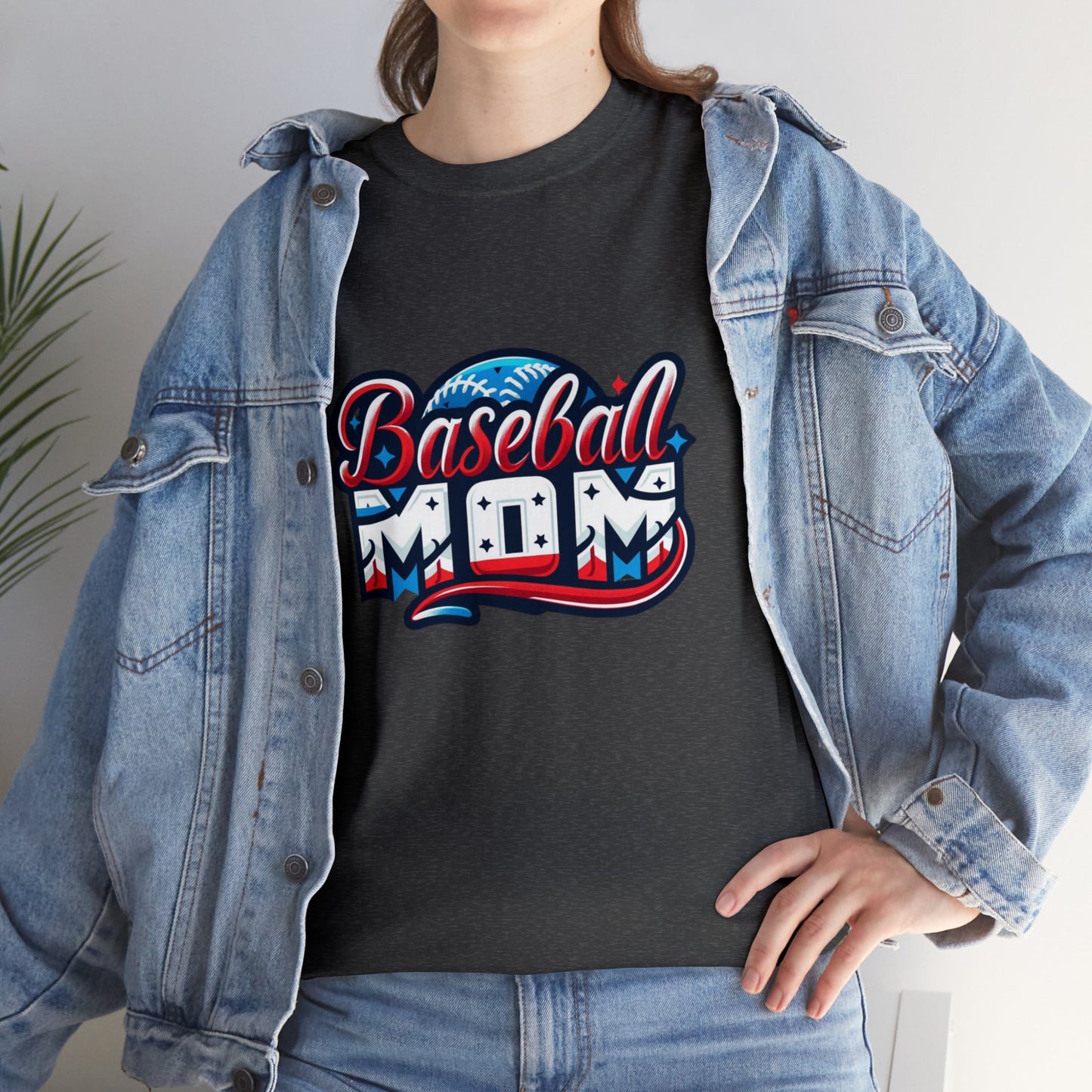 Baseball Mom Unisex Heavy Cotton Tshirt