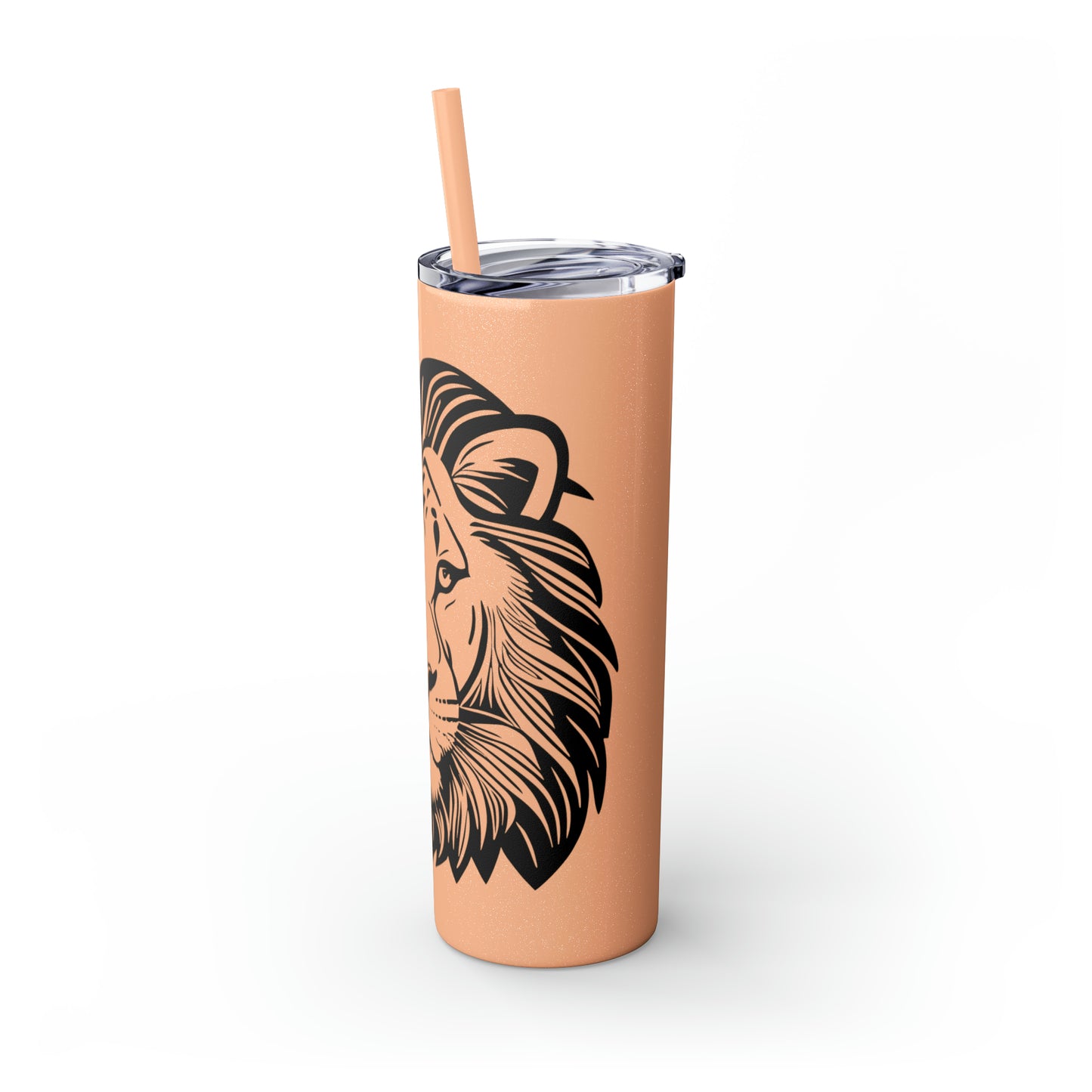 Skinny Tumbler with Straw, 20oz - Lion Face