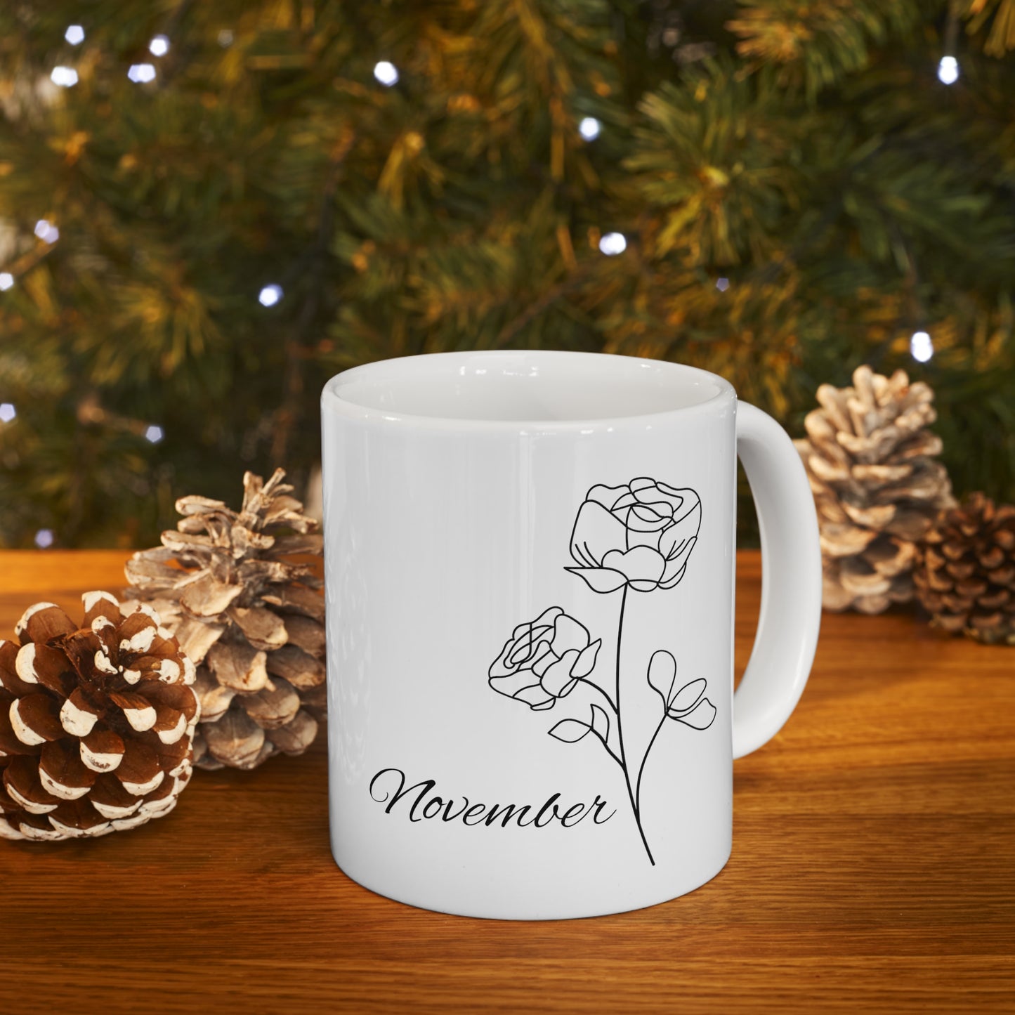 November Birth Month Flower Ceramic Coffee Mug