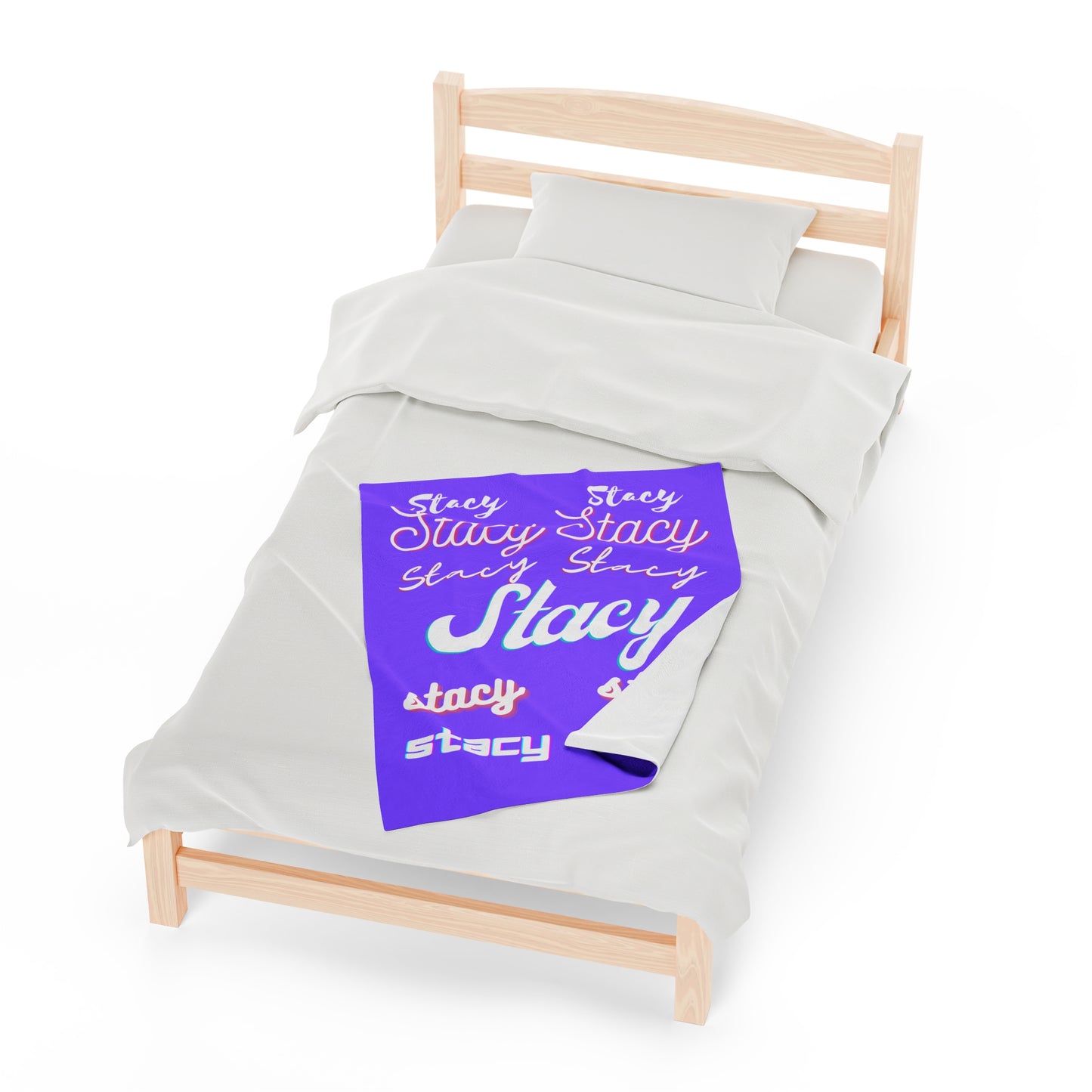 Personalize this Velveteen Plush Blanket with Name for Valentine's Day-Purple