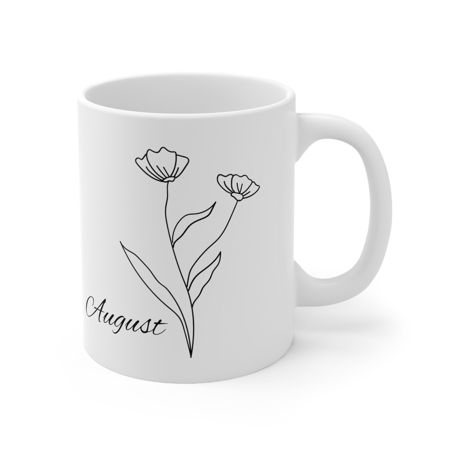 August Birth Month Flower Ceramic Coffee Mug