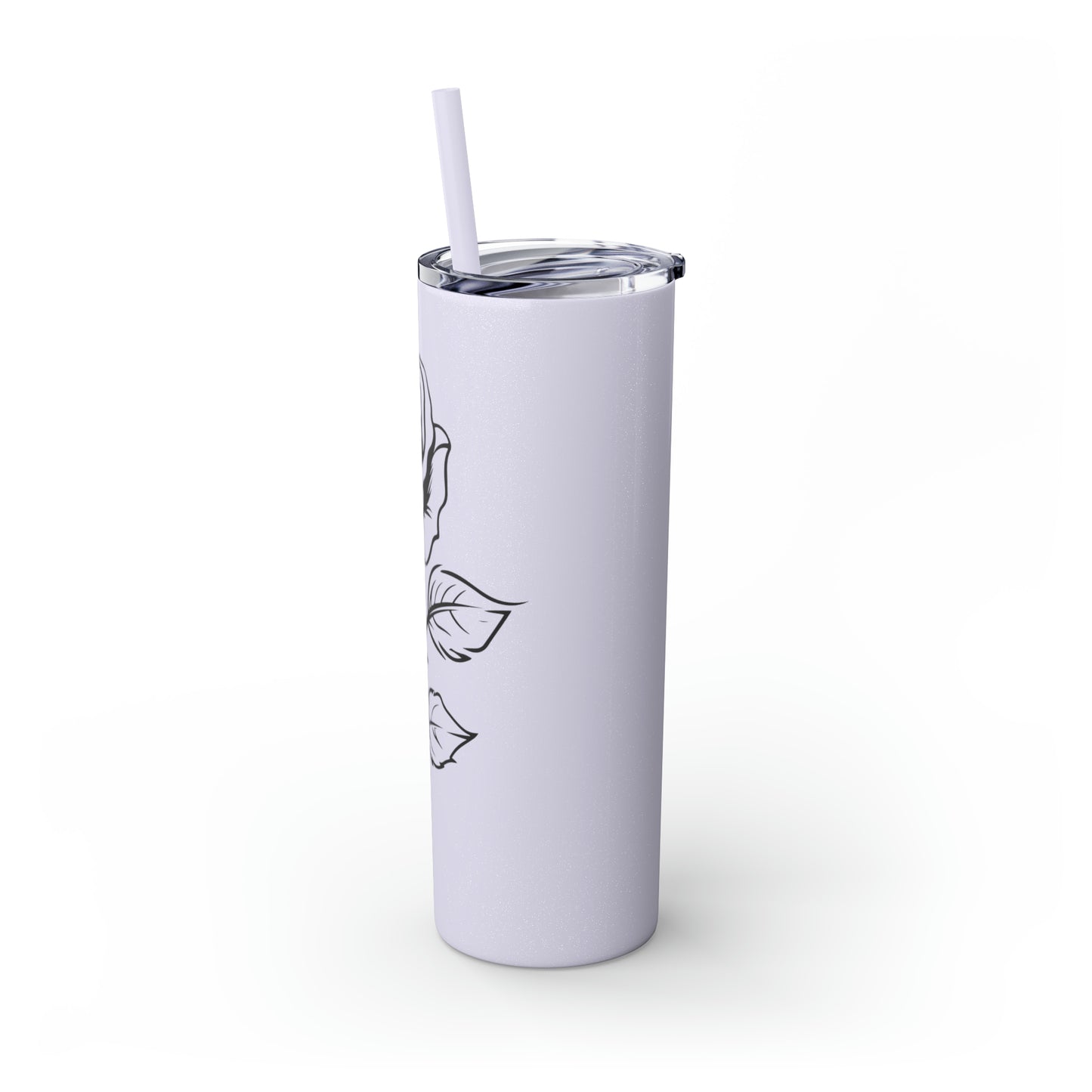 Skinny Tumbler with Straw, 20oz - Single Rose