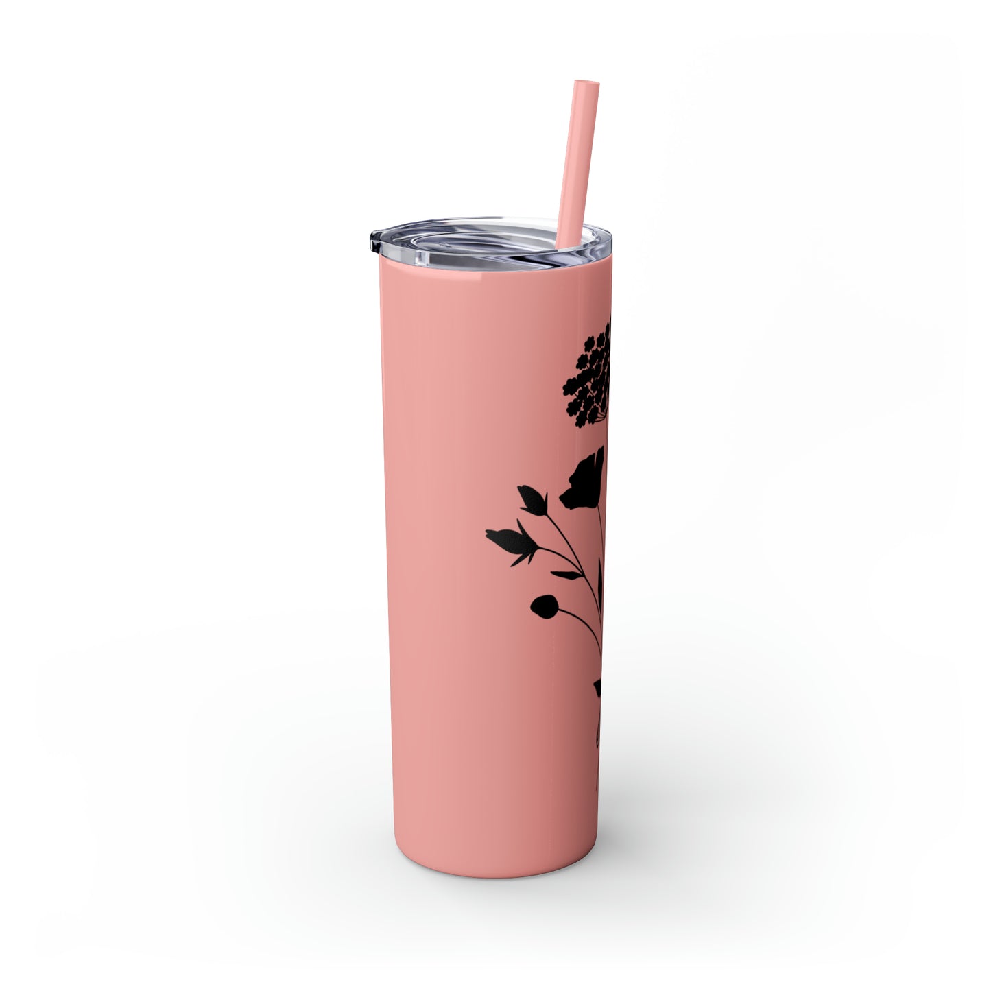 Skinny Tumbler with Straw, 20oz - Flower Bunch