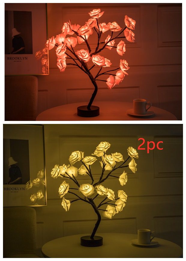 Rose Flower Lamp USB Battery Operated LED Table Lamp Bonsai Tree Night Lights