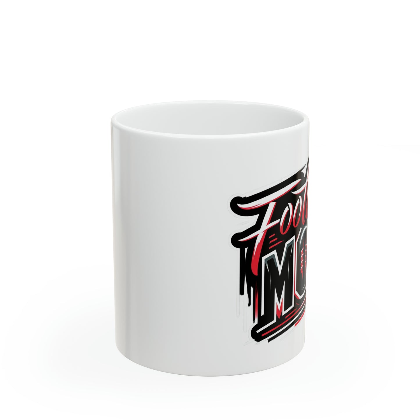 Football Mom Red and Black Design Ceramic Mug (11oz)