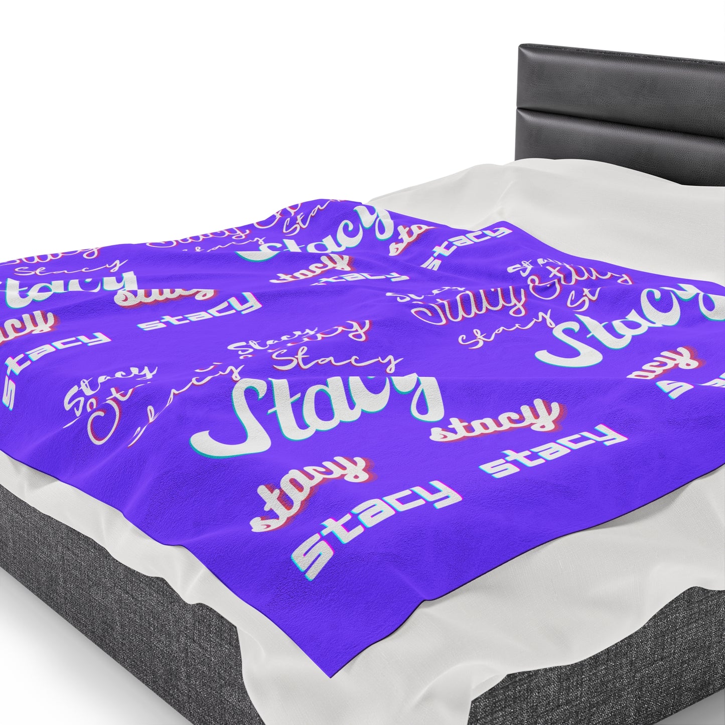 Personalize this Velveteen Plush Blanket with Name for Valentine's Day-Purple