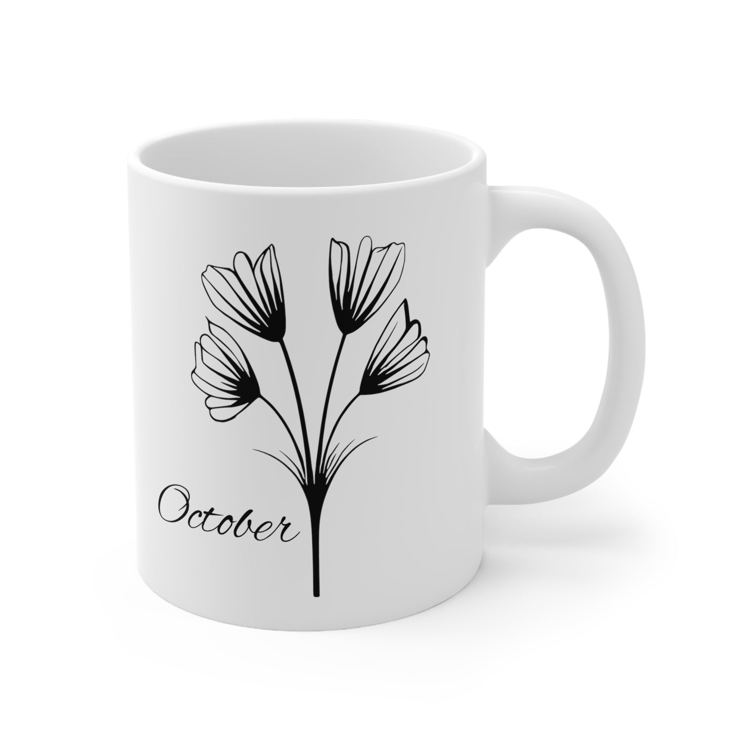 October Birth Month Flower Ceramic Coffee Mug