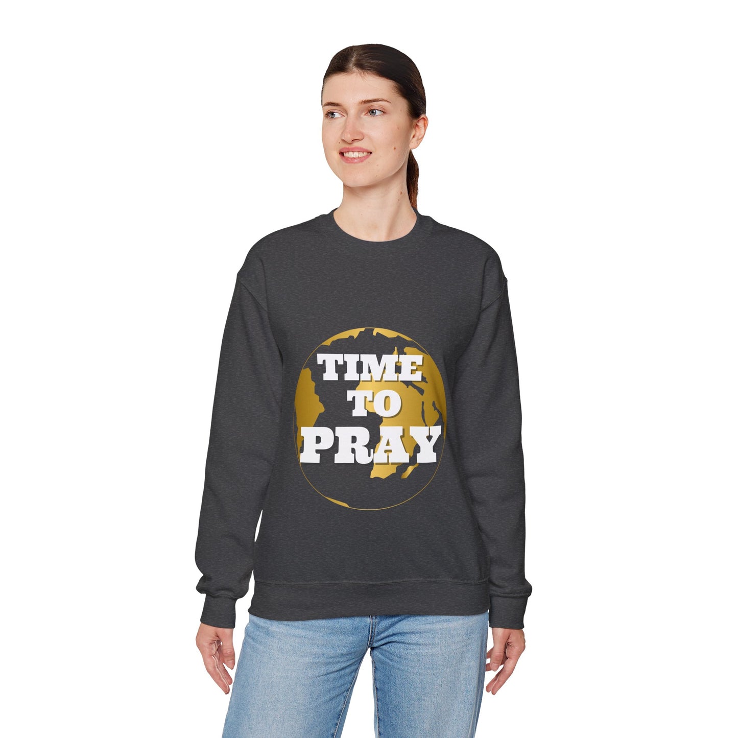 Unisex Heavy Blend™ Crewneck Sweatshirt Time to Pray for Peace Design