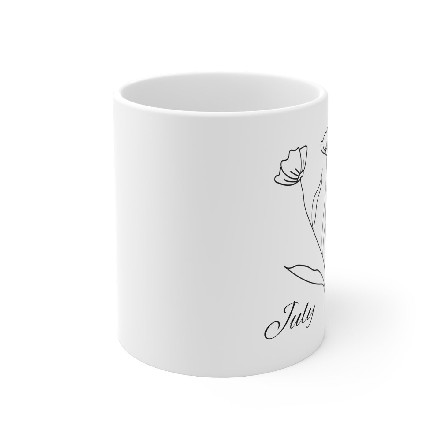 July Birth Month Flower Ceramic Coffee Mug