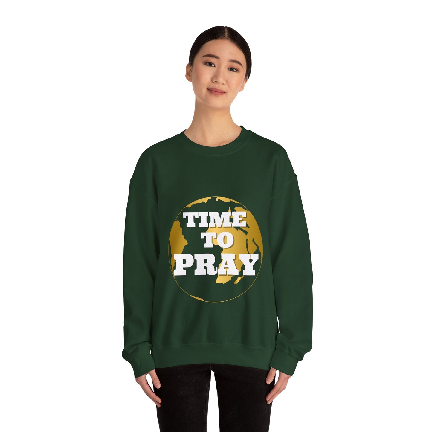 Unisex Heavy Blend™ Crewneck Sweatshirt Time to Pray for Peace Design