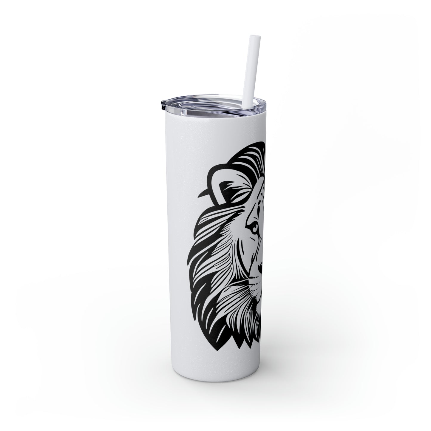 Skinny Tumbler with Straw, 20oz - Lion Face