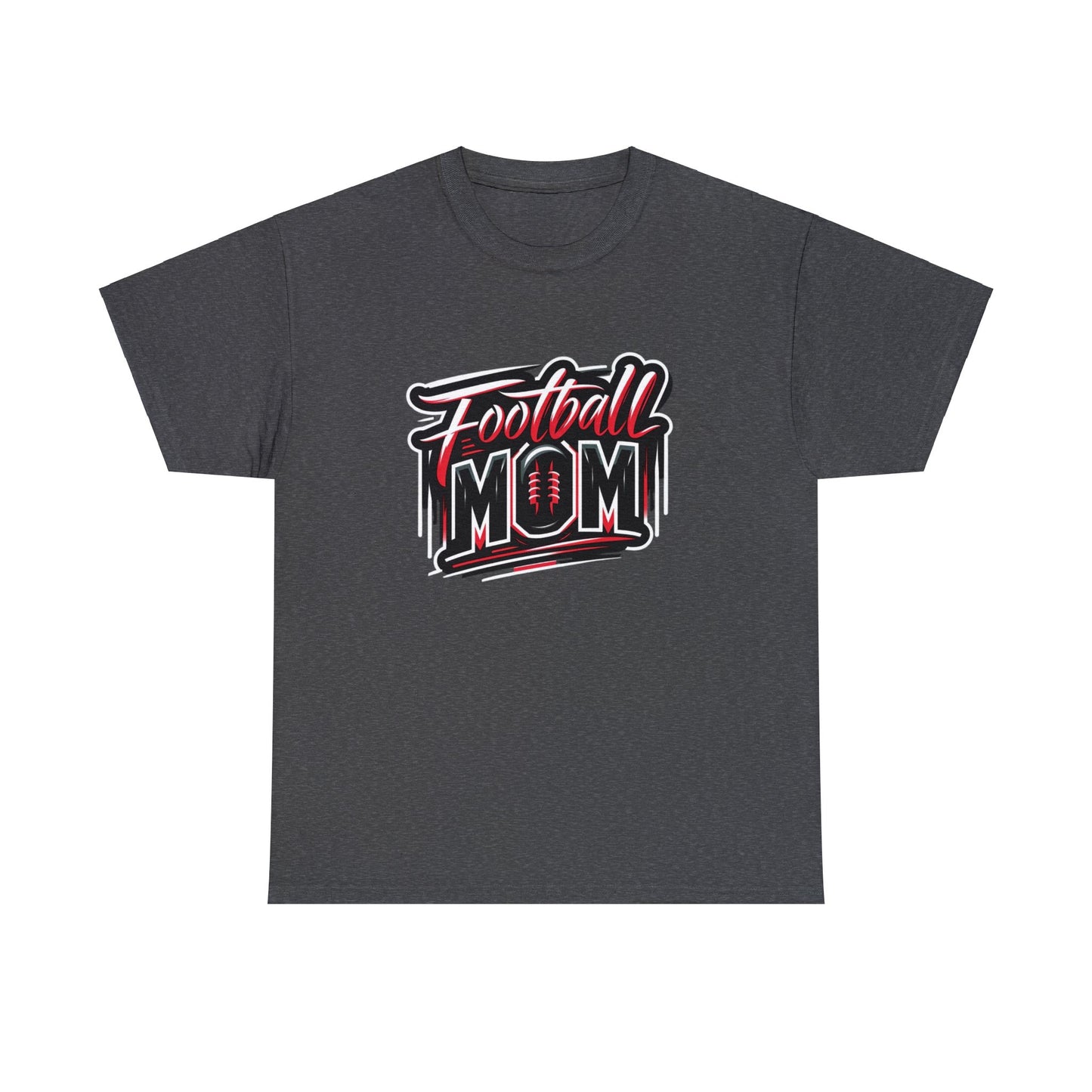 Football Mom Red and Black Design Unisex Heavy Cotton Tee