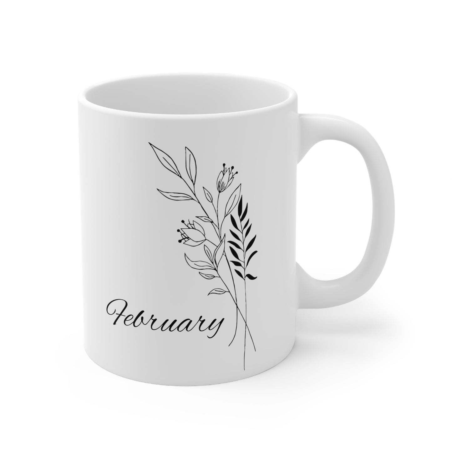 February Birth Month Flower Ceramic Coffee Mug