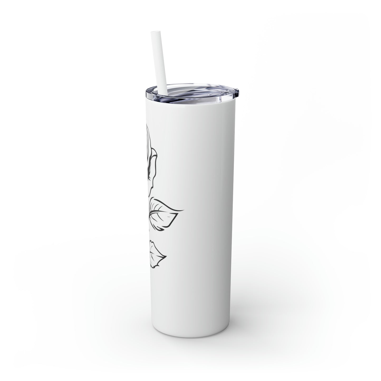 Skinny Tumbler with Straw, 20oz - Single Rose