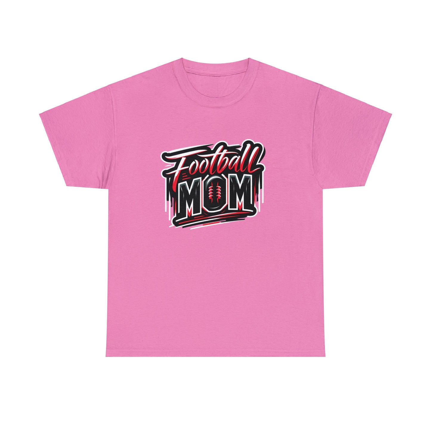 Football Mom Red and Black Design Unisex Heavy Cotton Tee