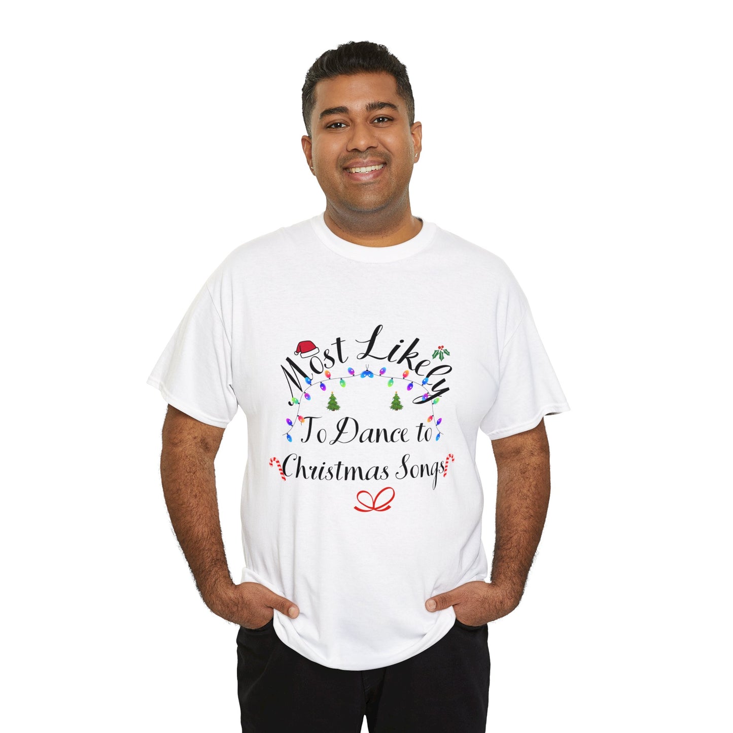 Christmas Ugly Tees Unisex Heavy Cotton Tee dance to Christmas songs