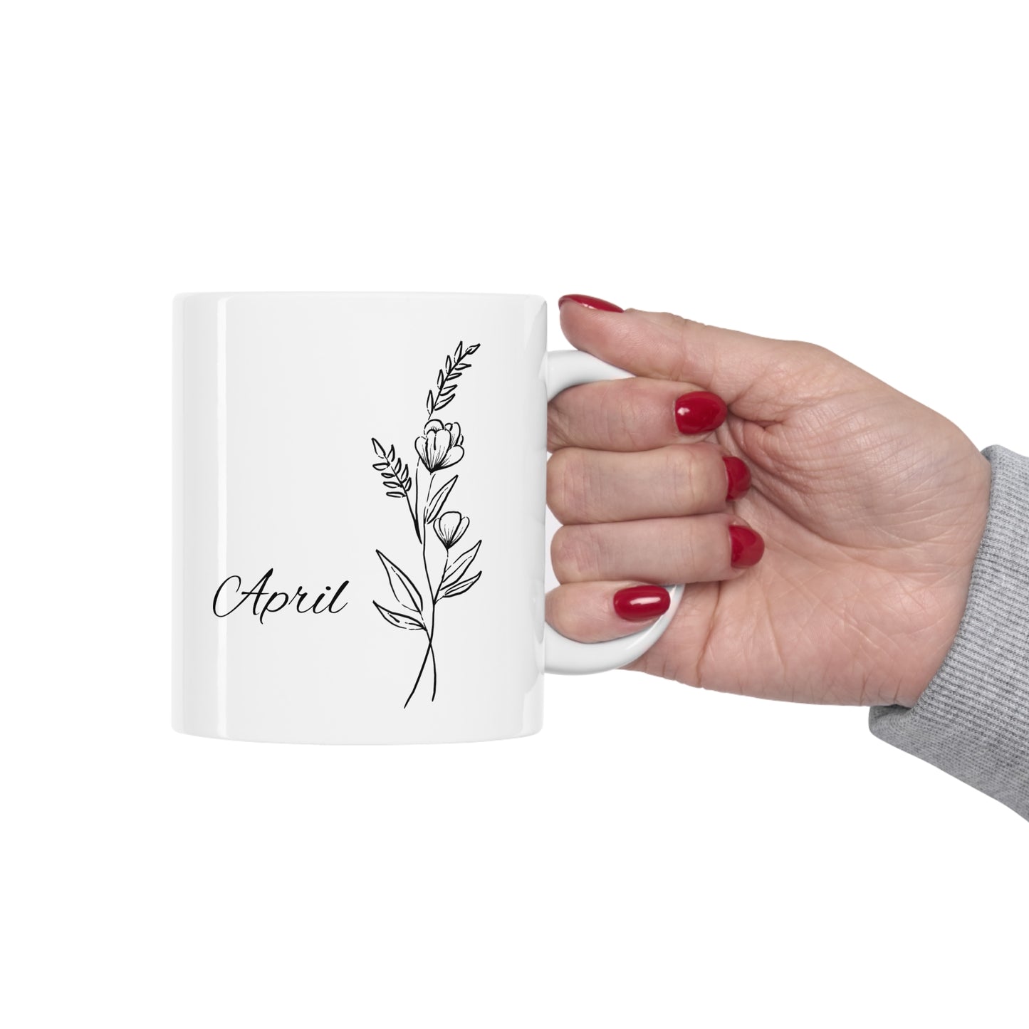 April Birth Month Flower Ceramic Coffee Mug