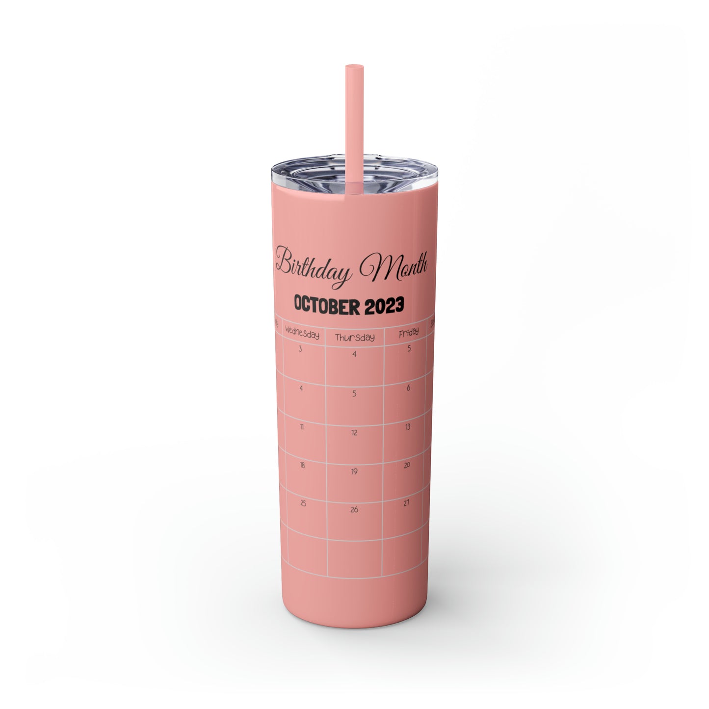 Skinny Tumbler with Straw, 20oz-Birthday Month October