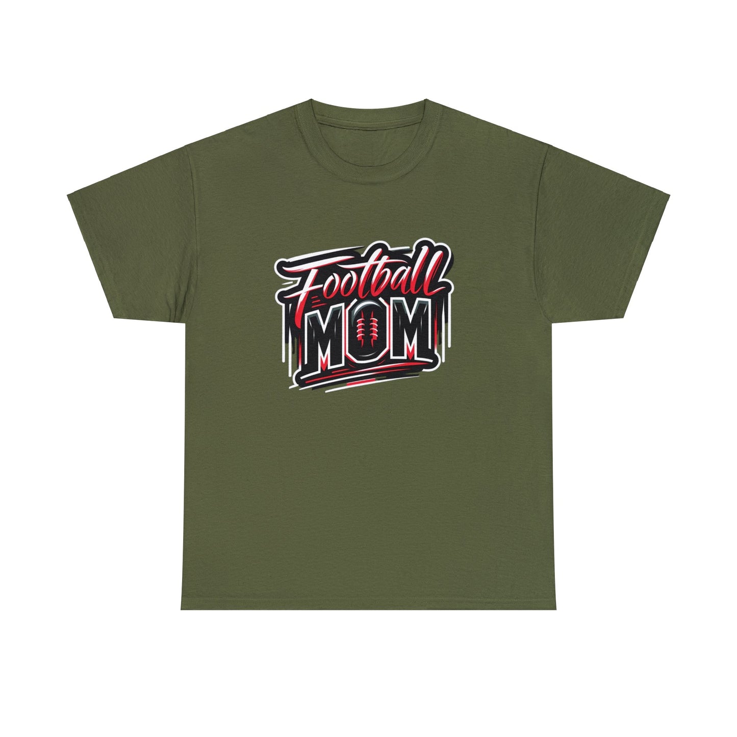 Football Mom Red and Black Design Unisex Heavy Cotton Tee