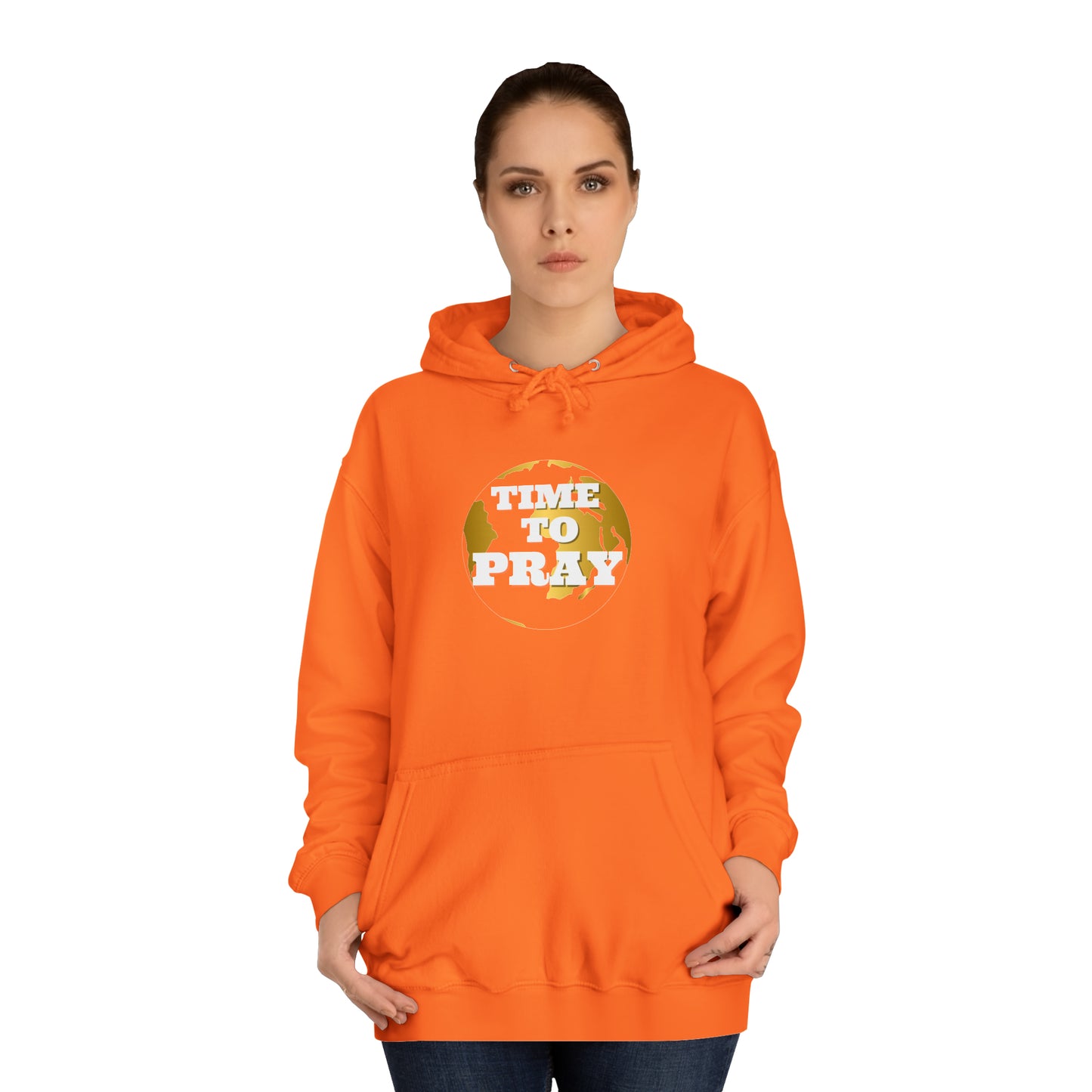 Unisex College Hoodie Time to Pray for Peace Design