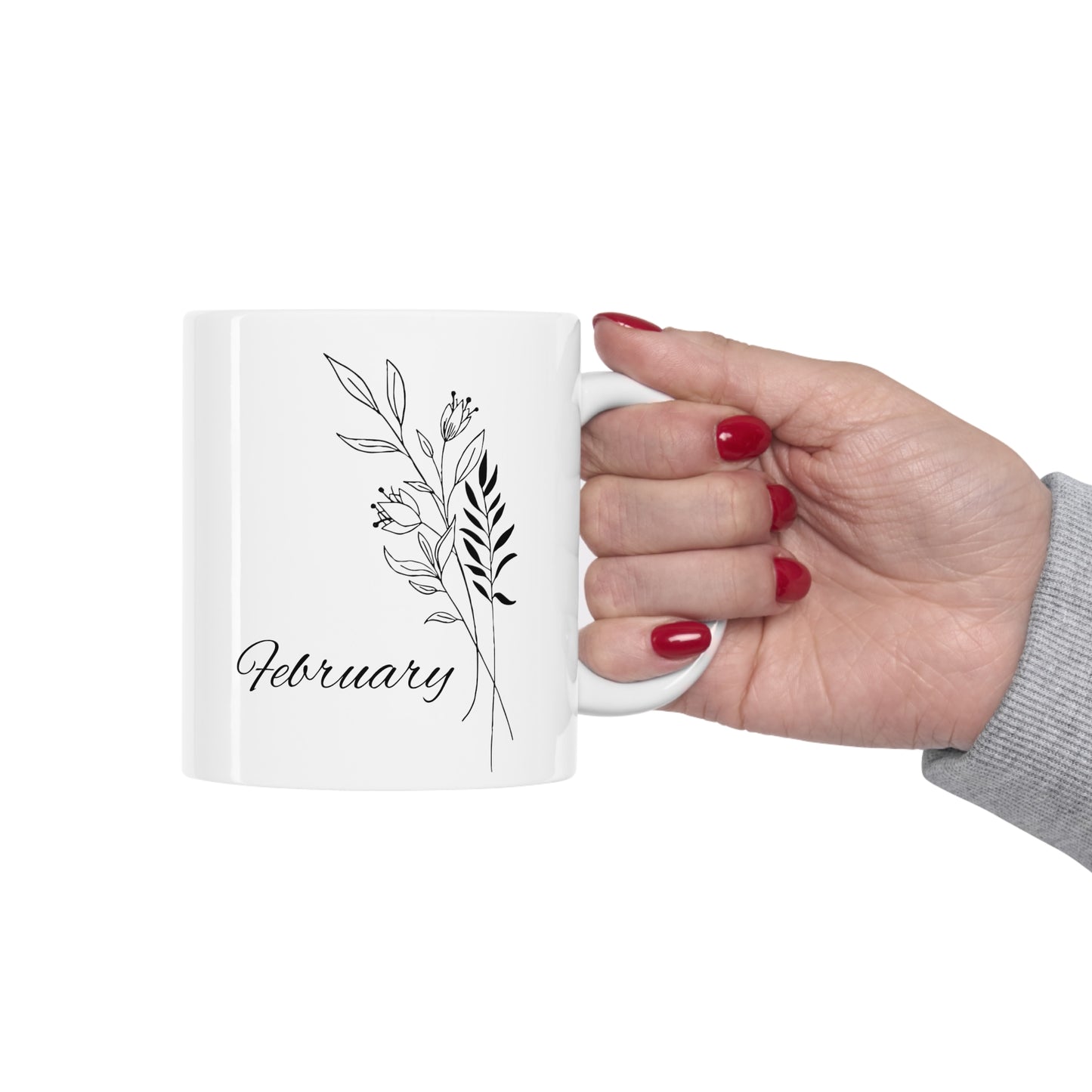 February Birth Month Flower Ceramic Coffee Mug