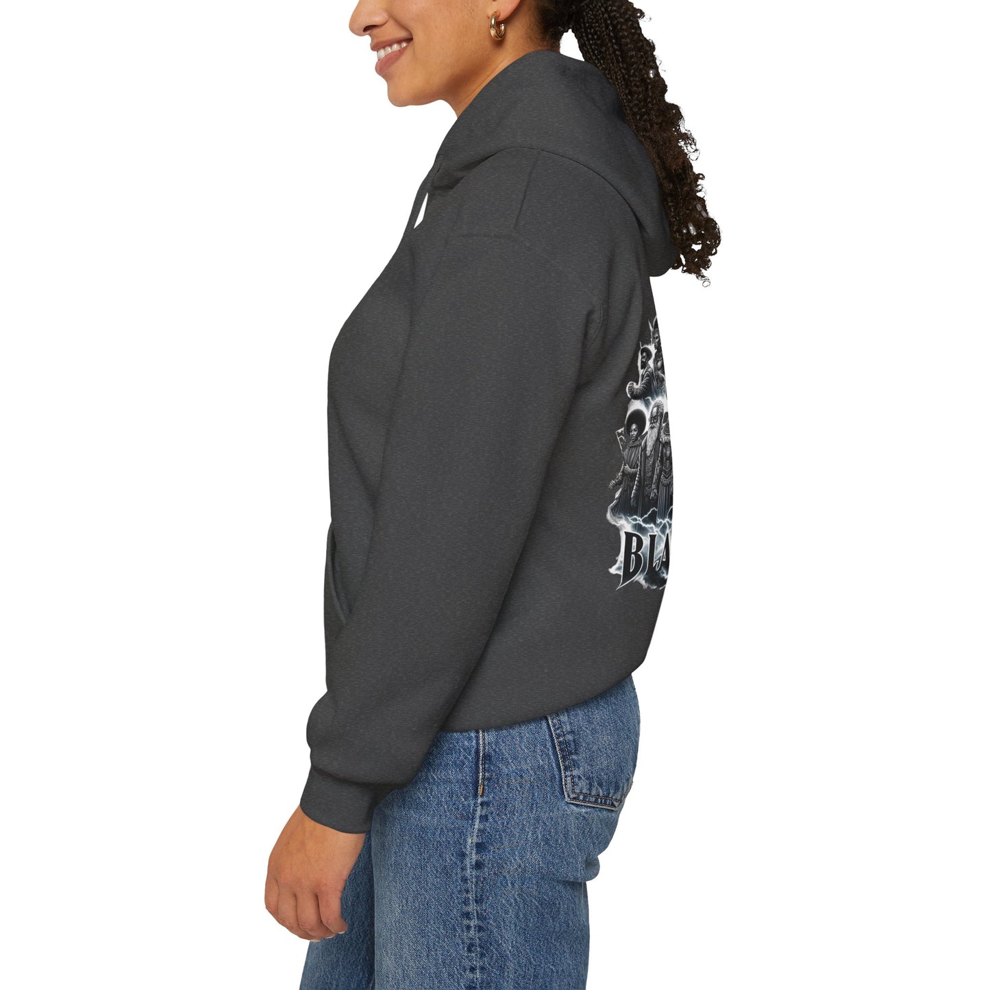 Black History Month I Am Black History Hooded Sweatshirt-BW