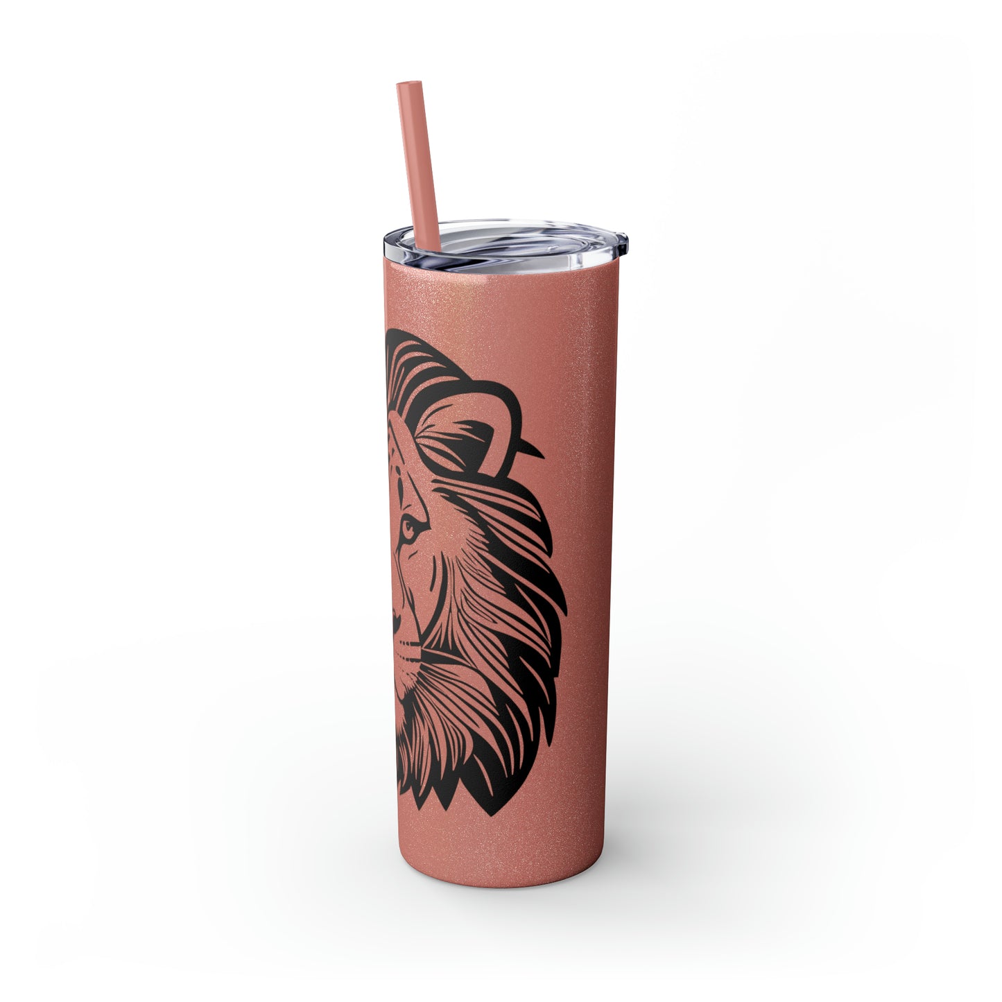 Skinny Tumbler with Straw, 20oz - Lion Face