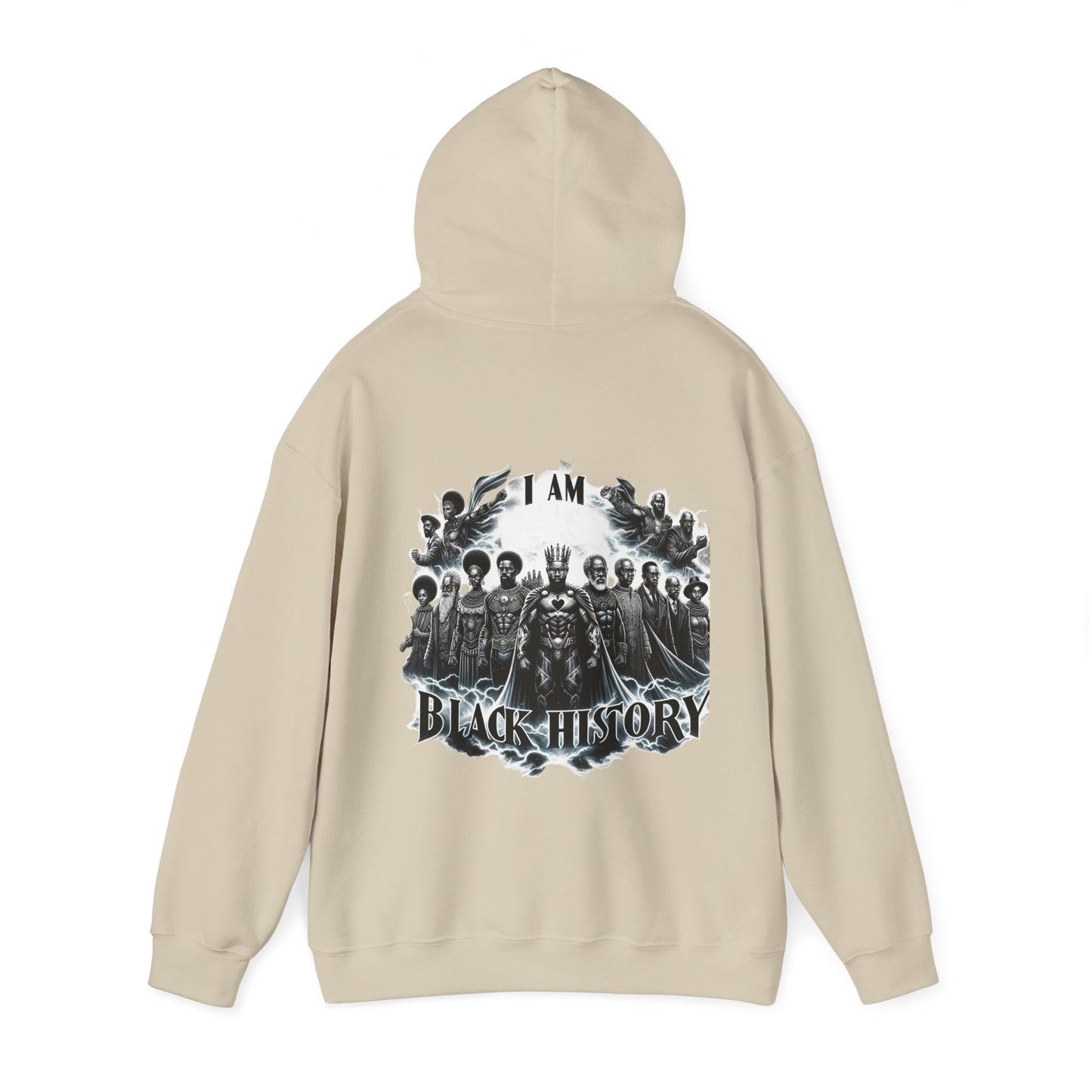 Black History Month I Am Black History Hooded Sweatshirt-BW