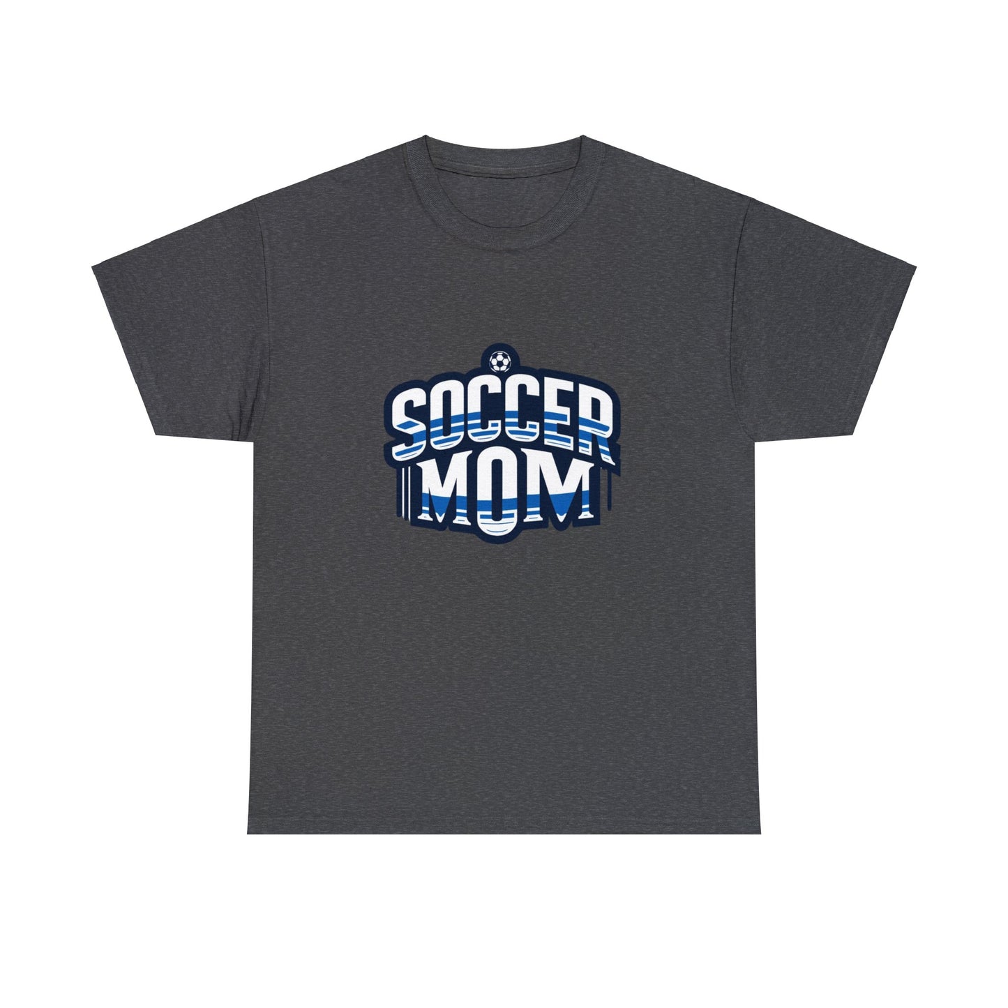 Soccer Mom Blue and White Design Unisex Heavy Cotton Tee