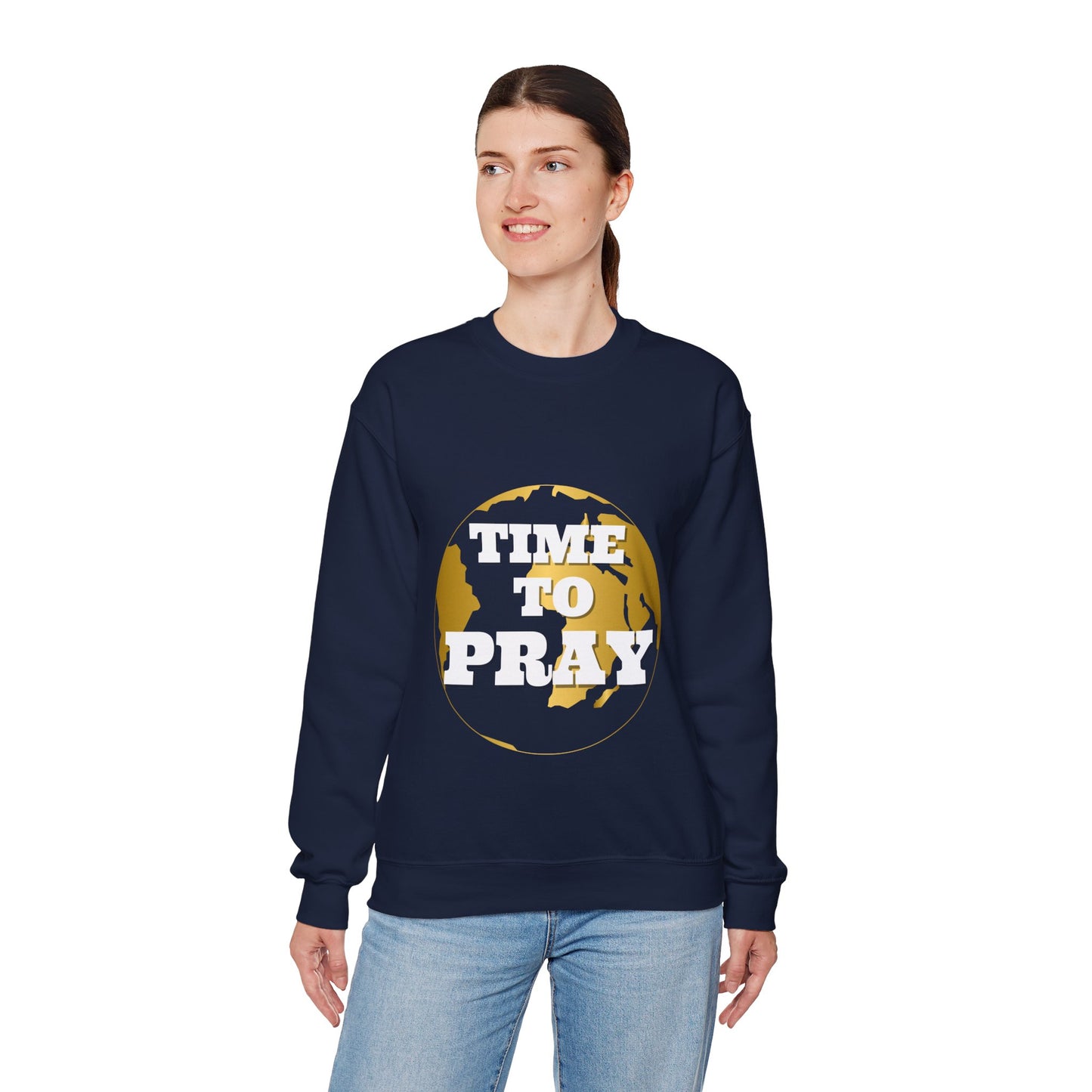 Unisex Heavy Blend™ Crewneck Sweatshirt Time to Pray for Peace Design