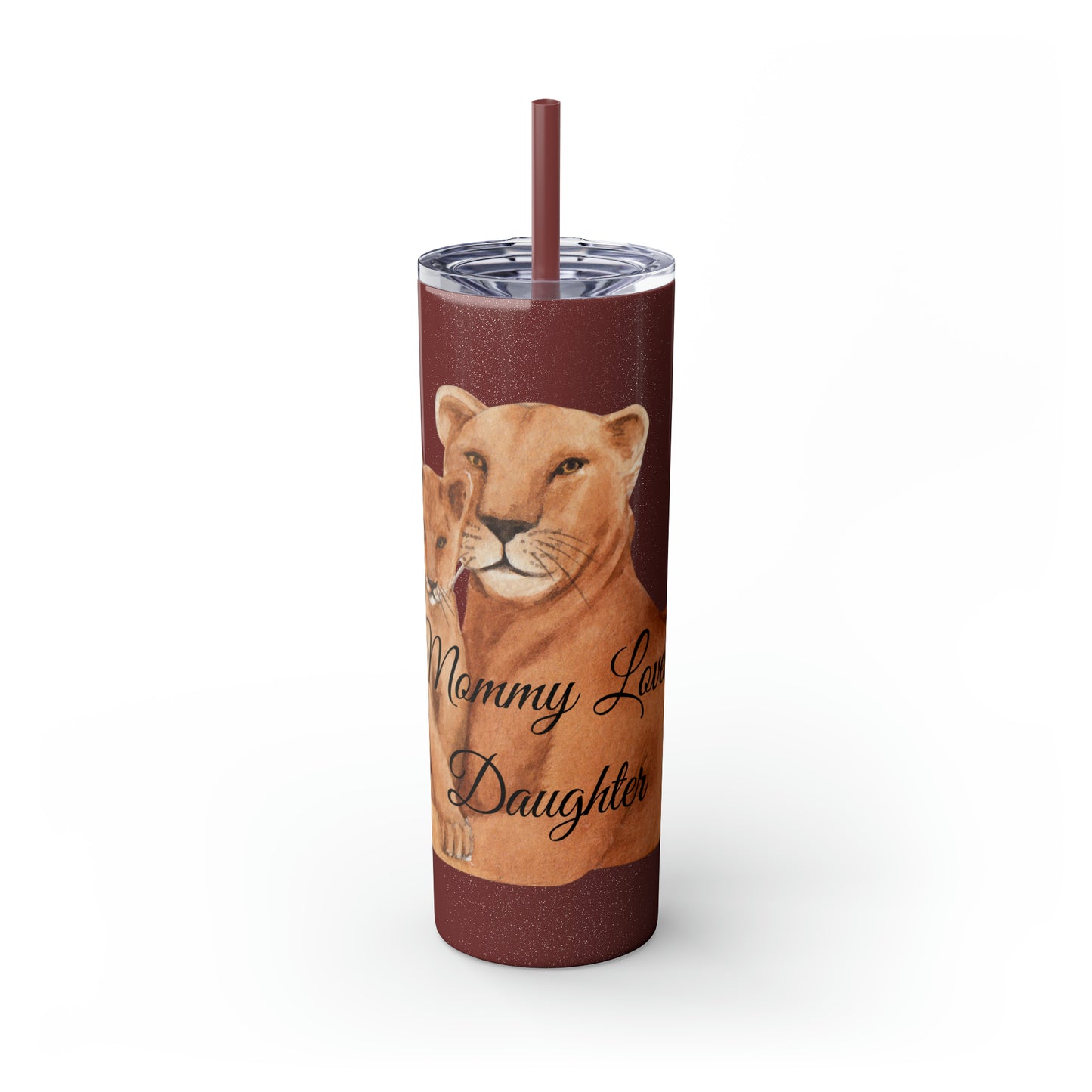 Skinny Tumbler with Straw 20oz - Lion