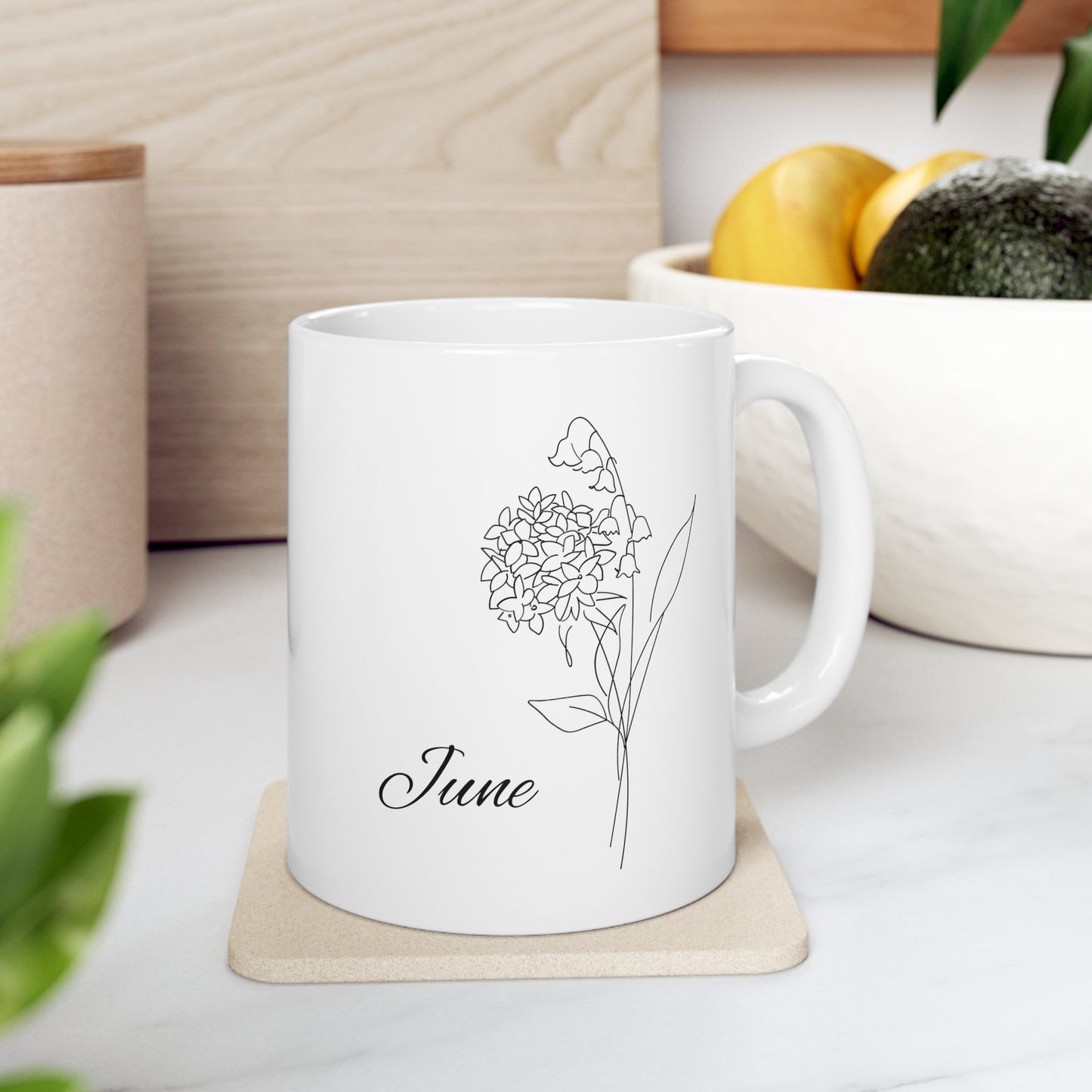 June Birth Month Flower Ceramic Coffee Mug