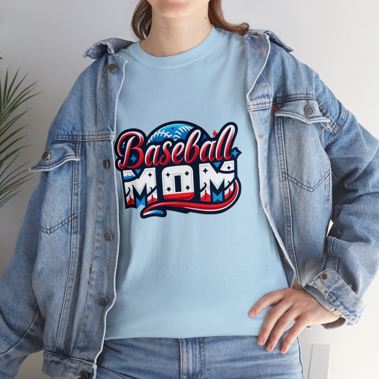 Baseball Mom Unisex Heavy Cotton Tshirt