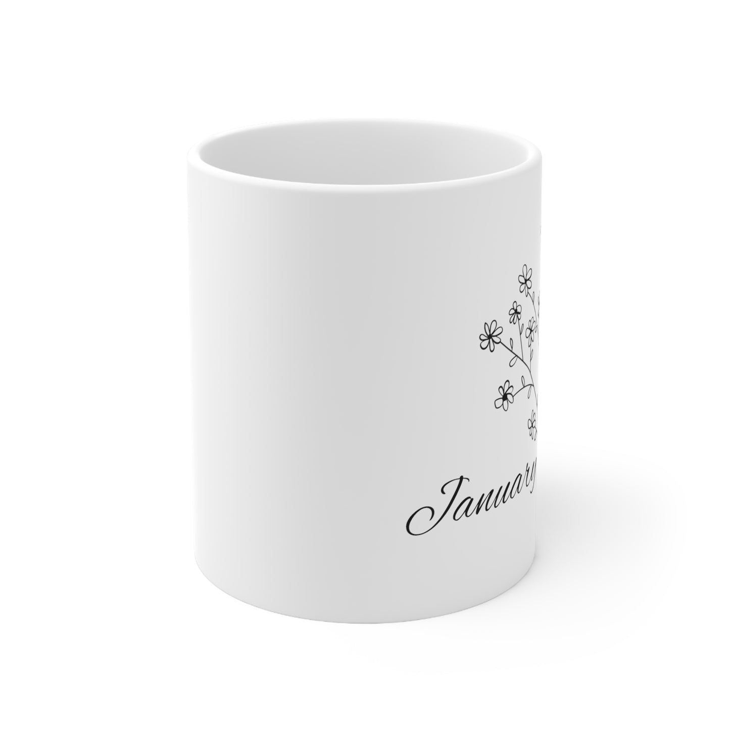 January Birth Month Flower Ceramic Coffee Mug