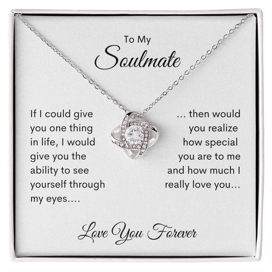 To My Soulmate Love Knot Necklace