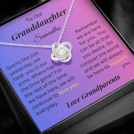 Personalized To Our Granddaughter Love Knot Necklace