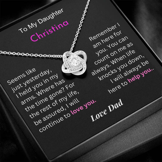 Add Her Name and Personalize this Love Knot Necklace