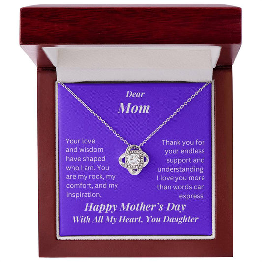 Mothers Day Gift Necklace Love Knot - from Daughter