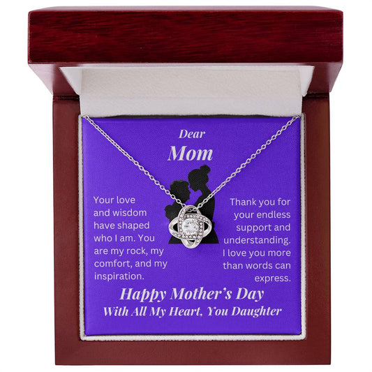 Mothers Day Gift Love Knot Necklace - From Your Daughter