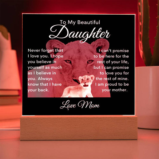 Acrylic Night Light Great Gift for Daughter from Proud Mom