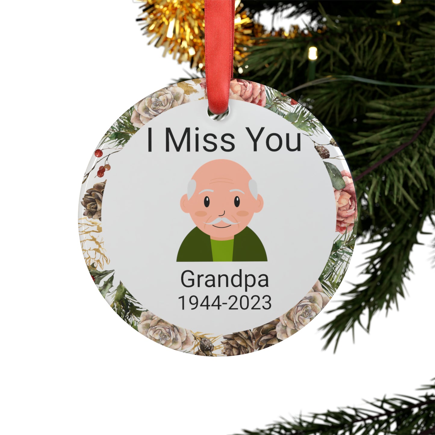 Acrylic Ornament with Ribbon-I Miss You