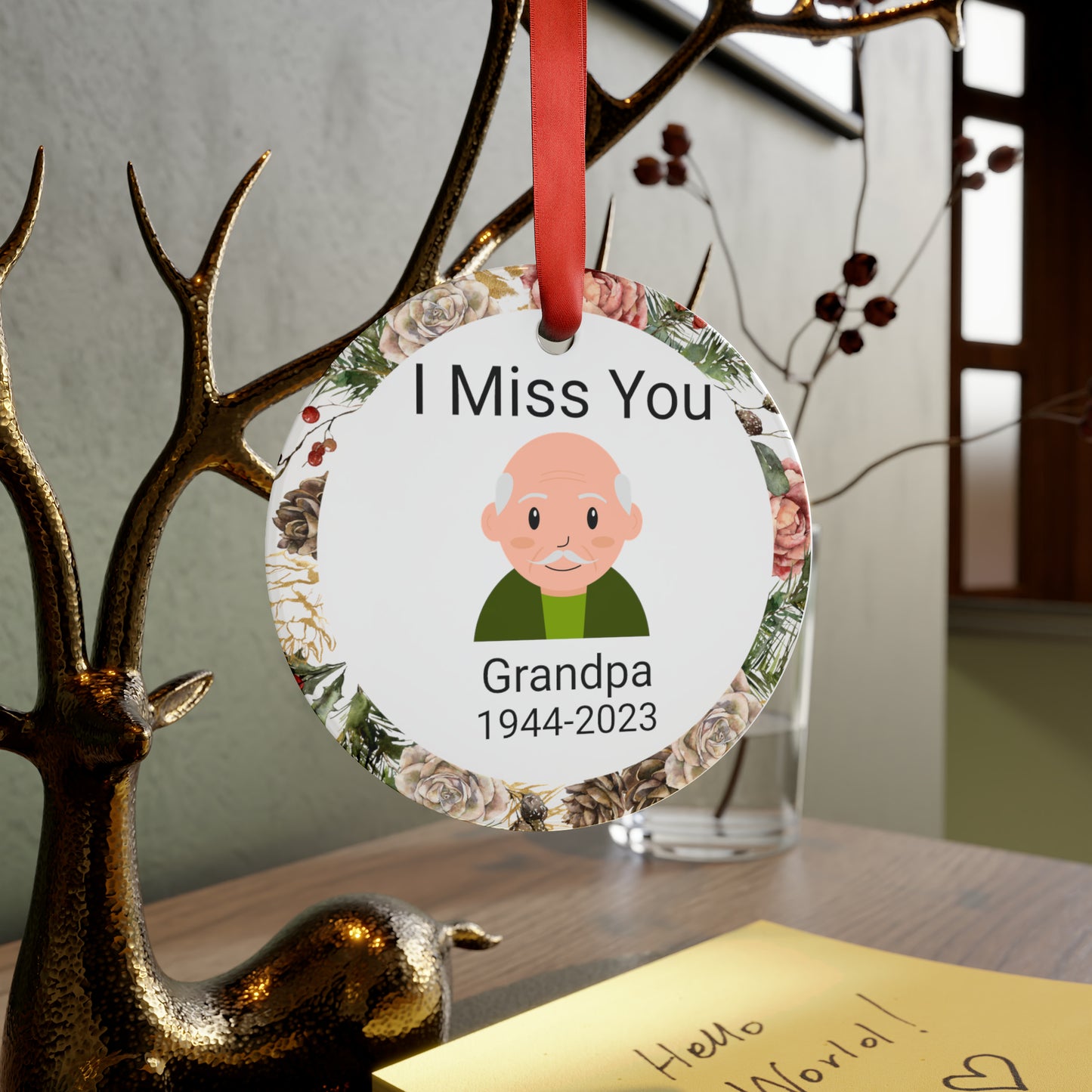 Acrylic Ornament with Ribbon-I Miss You