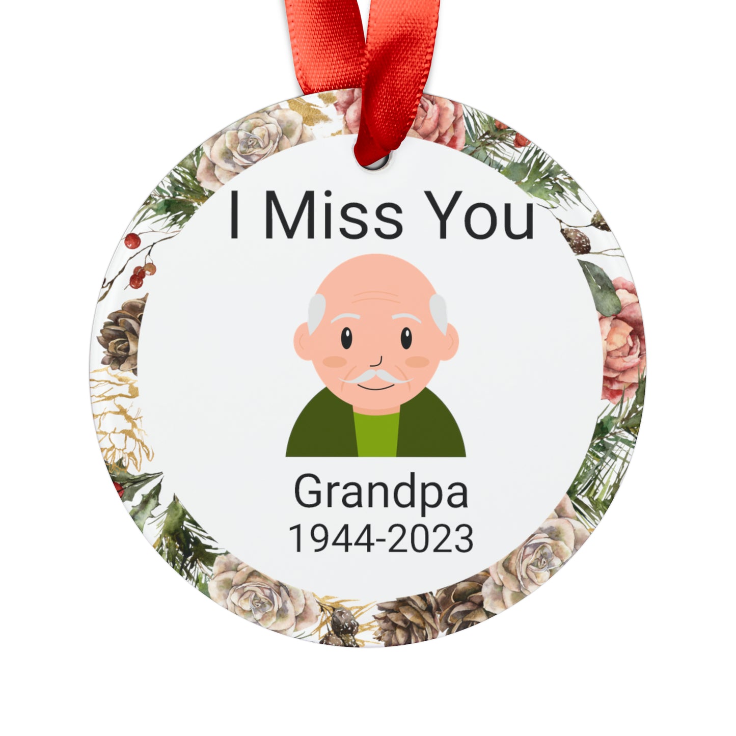 Acrylic Ornament with Ribbon-I Miss You