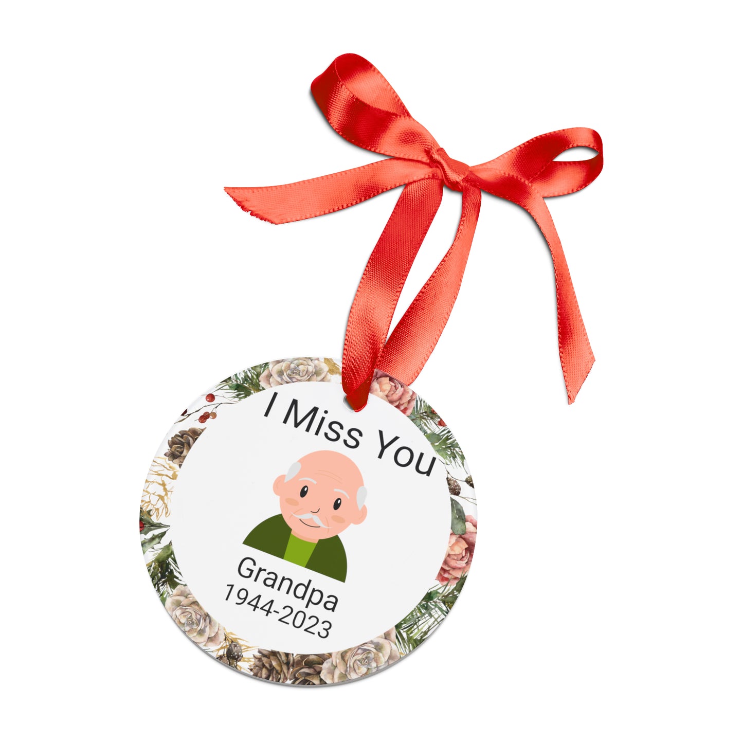 Acrylic Ornament with Ribbon-I Miss You