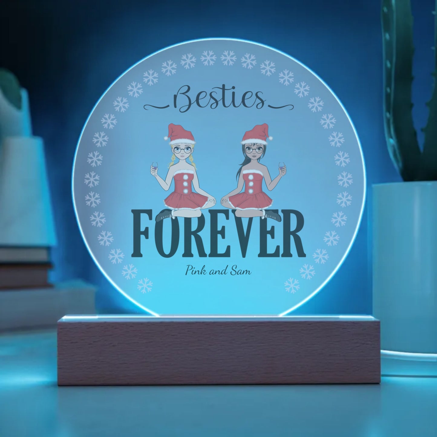 Personalize this Besties Forever Circle Acrylic Stand